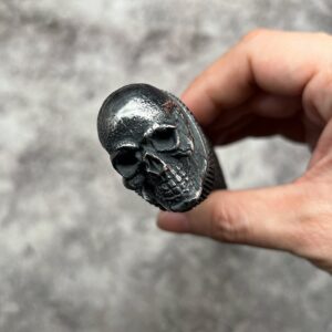 Black Skull Damascus Damascus Forged Knife Steel Outdoor Straight Knife Camping Portable - Image 4