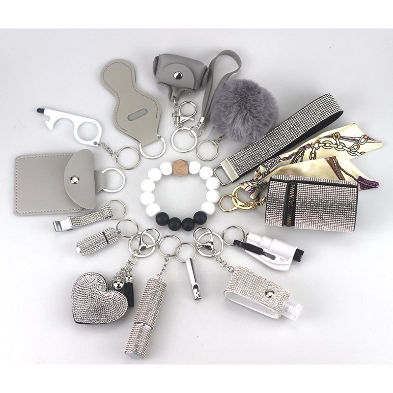 O1CN01xoXKDQ2MtO3Z8K9EH_2217751789885-0-cib.jpg Womens Safety Items 15-Piece Self-Defense Keychain Silver - Image 1