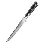 Damascus steel G10 handle meat cutting and boning knife