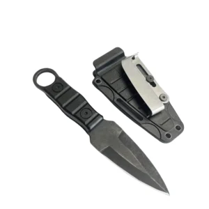 Outdoor straight knife, high hardness, sharpness, tactical small straight knife, with K sheath A-2 stone wash/black handle