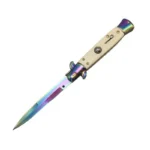 8.75 Inch Osseous Color Handle Stiletto Knife Switchblade