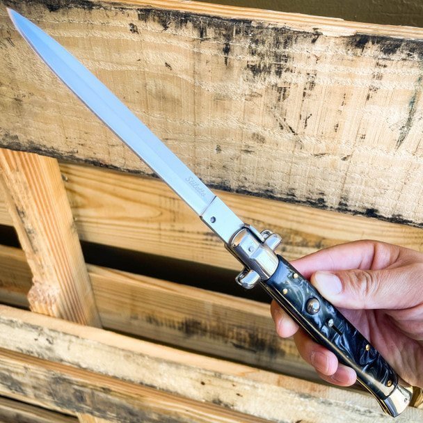 13_-Big-Boy-Auto-Italian-Stiletto-Switch-Blade_yyth-10.jpg 13 Inch Big Boy Auto Italian Stiletto Switch Blade Black Pearl - Image 1