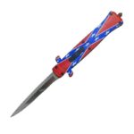 9 Inch Flag Stiletto OTF Switchblade