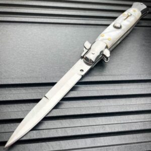8.75 Inch Italian stiletto switch blade auto pocket knife - Image 4