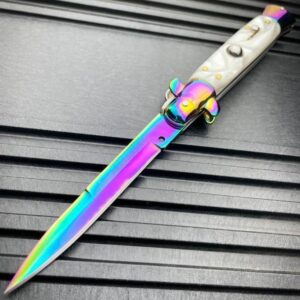 8.75 Inch Italian stiletto switch blade auto pocket knife - Image 6