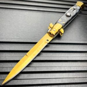 8.75 Inch Italian stiletto switch blade auto pocket knife - Image 7