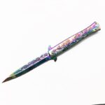 Rose Color Carving Stiletto knife  flick knife